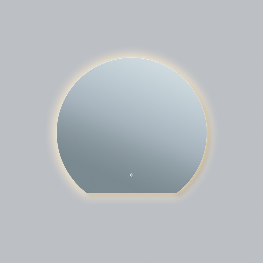 Semi Circle Backlit Heated Bathroom Mirror with Lights 1000 x 900mm - Ara