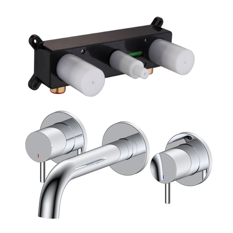 Chrome Wall Mounted Basin Mixer Tap - Arissa