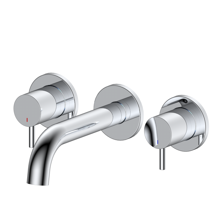 Chrome Wall Mounted Basin Mixer Tap - Arissa