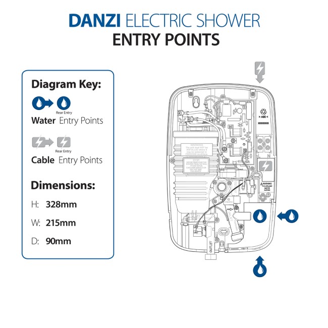 Triton Danzi 9.5kW White Electric Shower