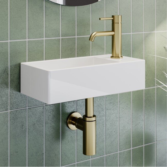 GRADE A1 - Brushed Brass Cloakroom Mono Basin Mixer Tap - Arissa