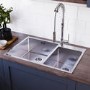 1.5 Bowl Chrome Inset Stainless Steel Kitchen Sink- Enza Aria