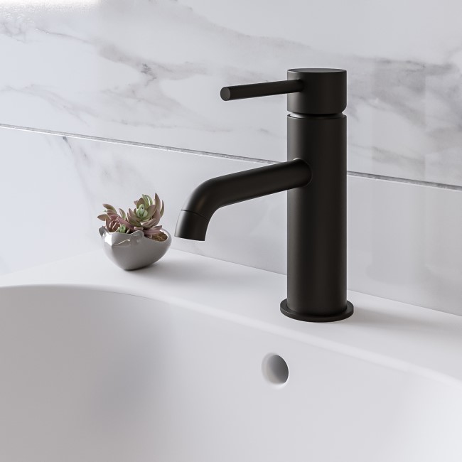 GRADE A1 - Black Mono Basin Mixer Tap - Arissa