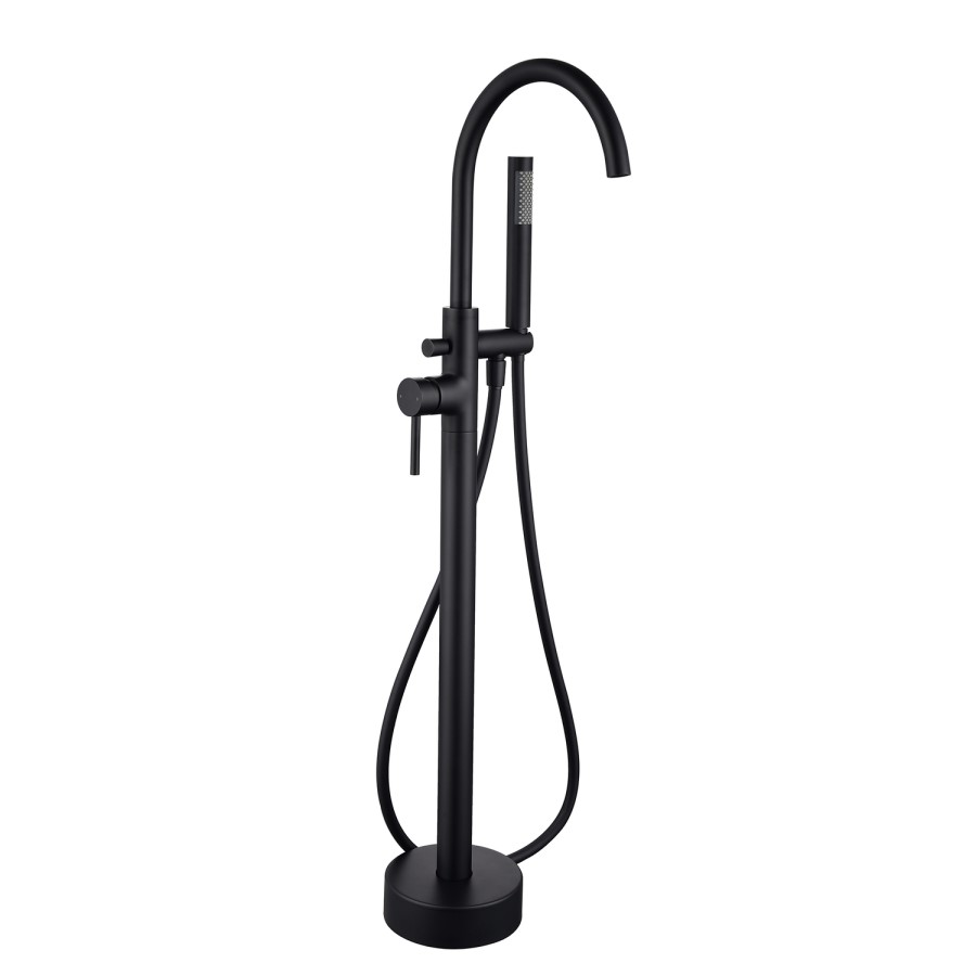 GRADE A1 - Black Freestanding Bath Shower Mixer Tap - Arissa