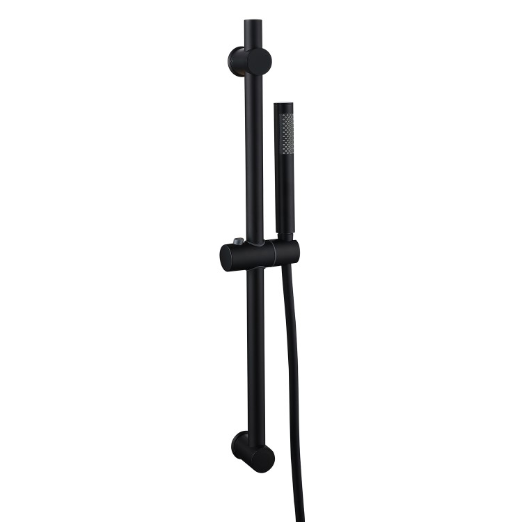 Black Round Adjustable Height Slide Rail Kit with Hand Shower - Arissa