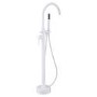 Grade A1 - White Freestanding Bath Shower Mixer and Wall Mounted Basin Tap Set - Arissa