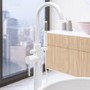 White Freestanding Bath Shower Mixer Tap - Arissa