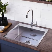 Single Bowl Chrome Inset Stainless Steel Kitchen Sink- Enza Aria