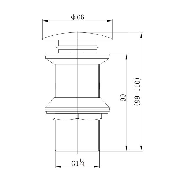 Matt White Click Clack Slotted Basin Waste - Arissa