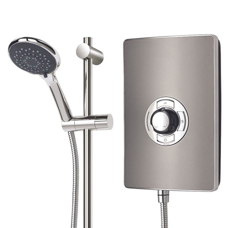 GRADE A1 - Triton Aspirante 8.5kw Gun Metal Electric Shower