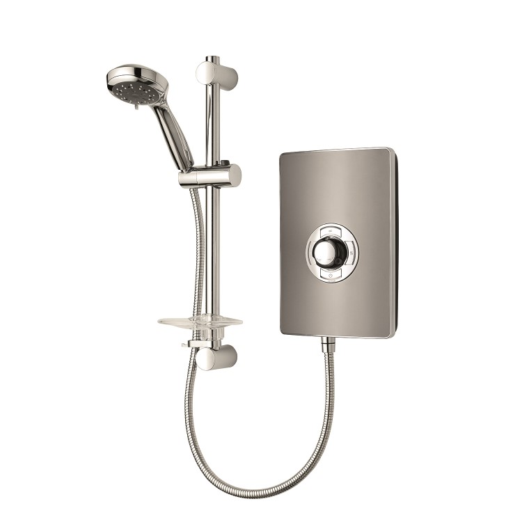 GRADE A1 - Triton Aspirante 8.5kw Gun Metal Electric Shower