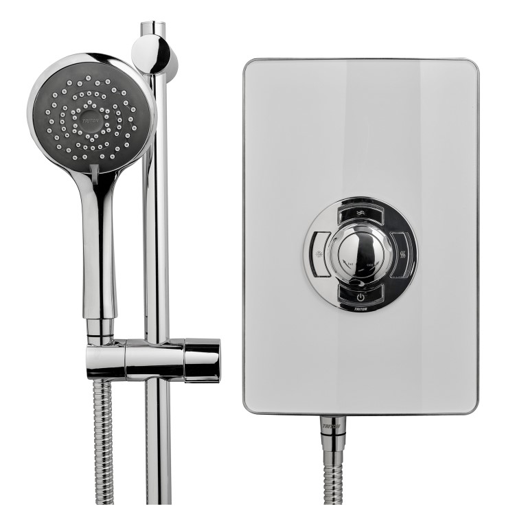 Triton Aspirante 9.5kW Gloss White Electric Shower