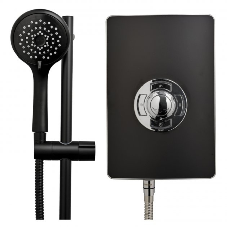 GRADE A1 - Triton Aspirante 9.5kw Black Electric Shower 