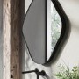 Pebble Black Backlit Heated Bathroom Mirror with Lights 760 x 800mm - Aster