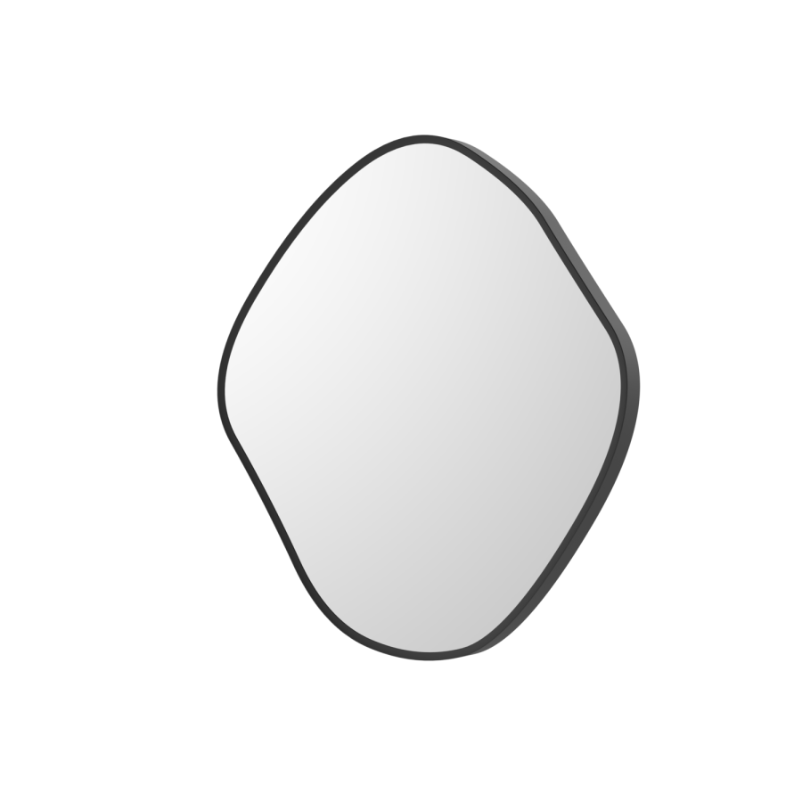 Pebble Black Backlit Heated Bathroom Mirror with Lights 760 x 800mm - Aster