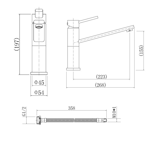 GRADE A1 - Essence Ava Single Lever Monobloc Mixer Kitchen Tap- Chrome