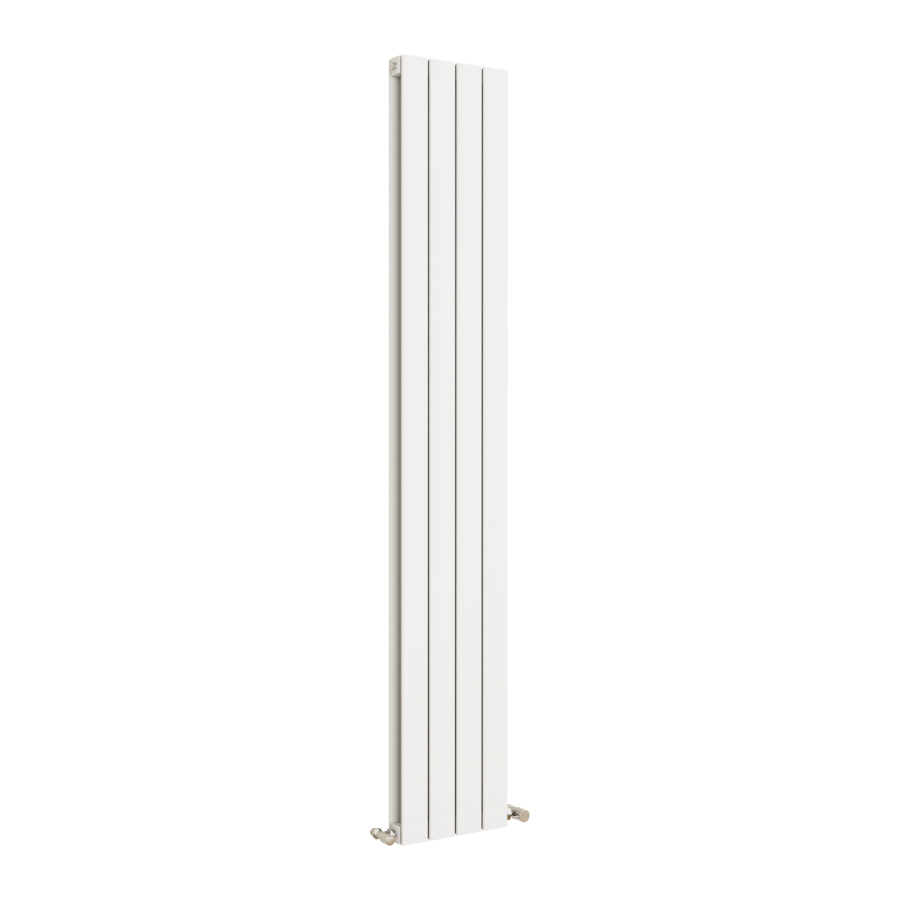 Eco Eleganza White Vertical Flat Designer Aluminium Radiator 1800x300mm Double Panel 2928 BTU