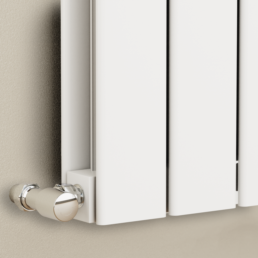 Eco Eleganza White Vertical Flat Designer Aluminium Radiator 1800x300mm Double Panel 2928 BTU