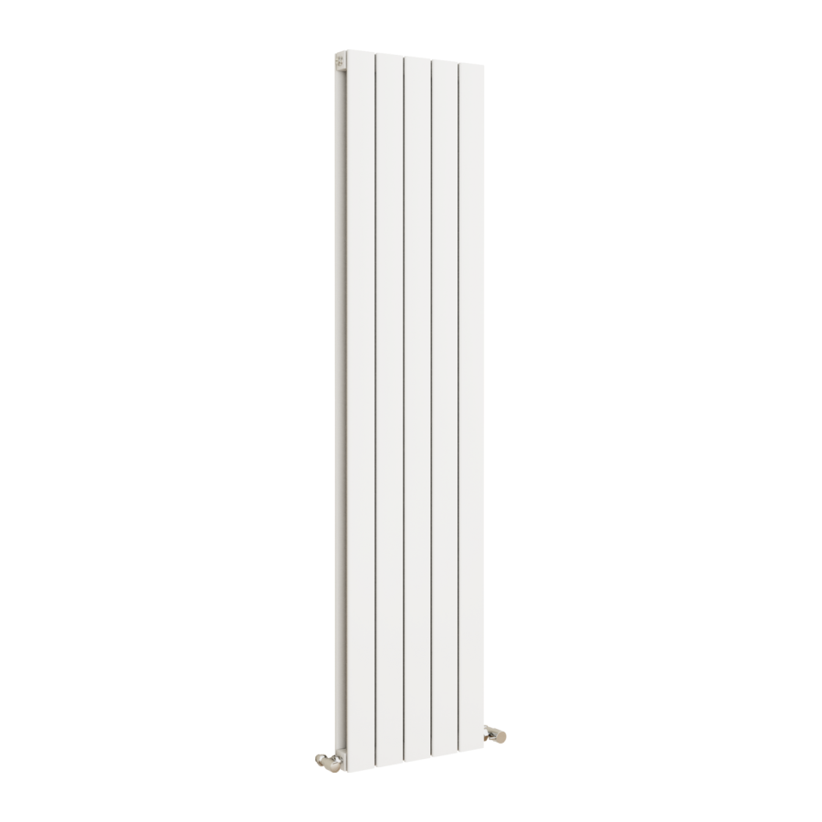 Eco Eleganza White Vertical Flat Designer Aluminium Radiator 1600x375mm Double Panel 3374 BTU