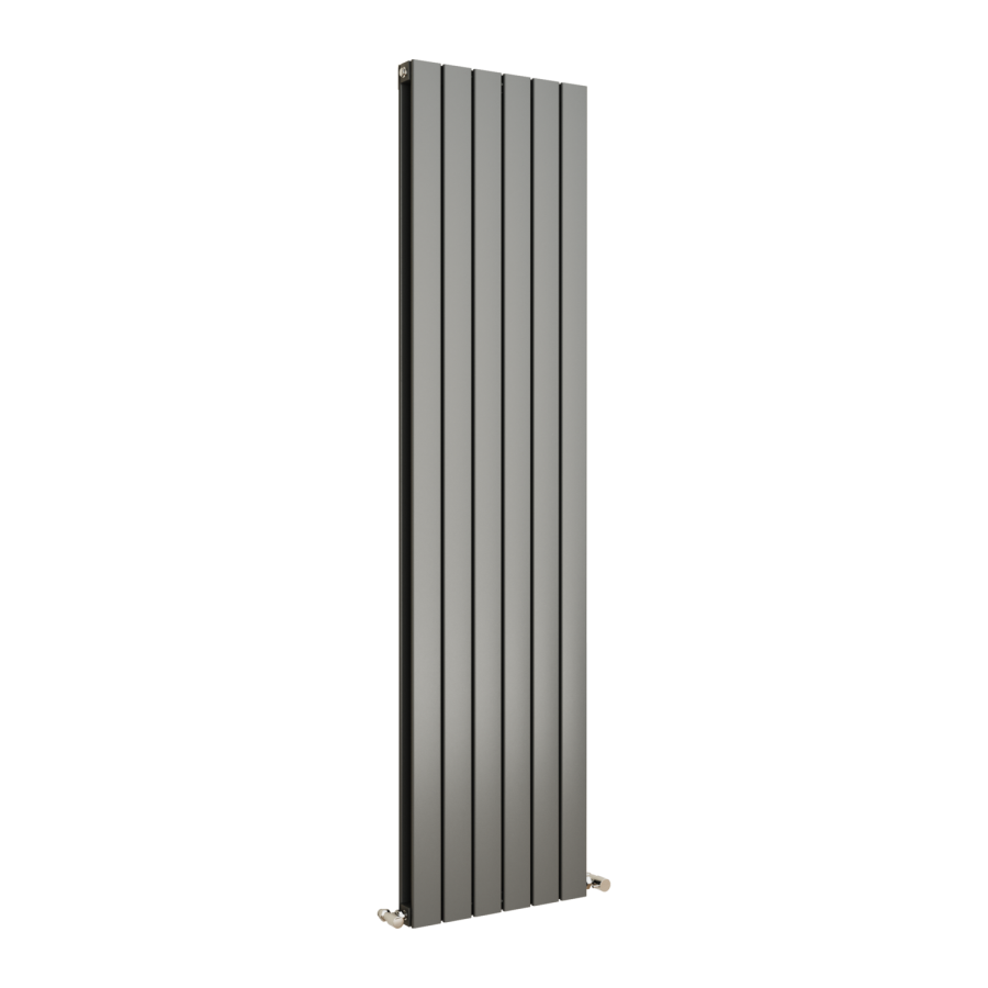 Eco Eleganza Anthracite Vertical Flat Designer Aluminium Radiator 1800x450mm Double Panel 4392 BTU