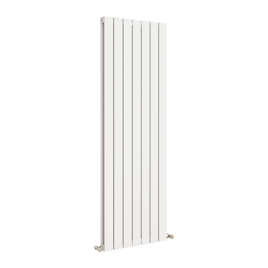 Eco Eleganza White Vertical Flat Designer Aluminium Radiator 1600x525mm Double Panel 4724 BTU