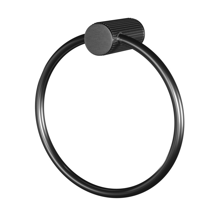 Gunmetal Knurled Towel Ring - Arissa