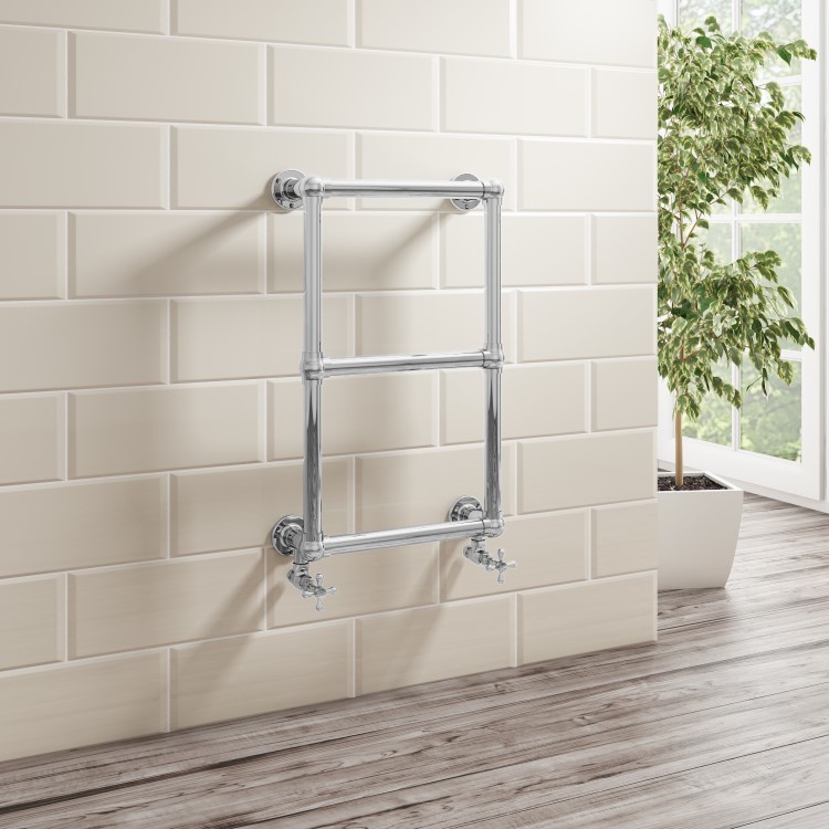 Traditional Chrome Bathroom Towel Radiator - 700 x 400mm