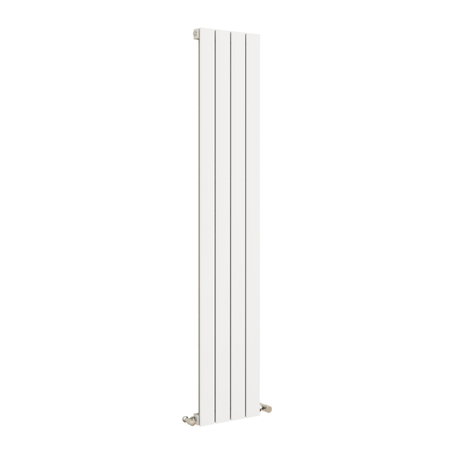 Eco Eleganza White Vertical Flat Designer Aluminium Radiator 1600x300mm Single Panel 2036 BTU