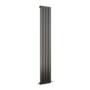 Eco Eleganza Midnight Black Vertical Flat Designer Aluminium Radiator 1800x300mm Single Panel 2258 BTU