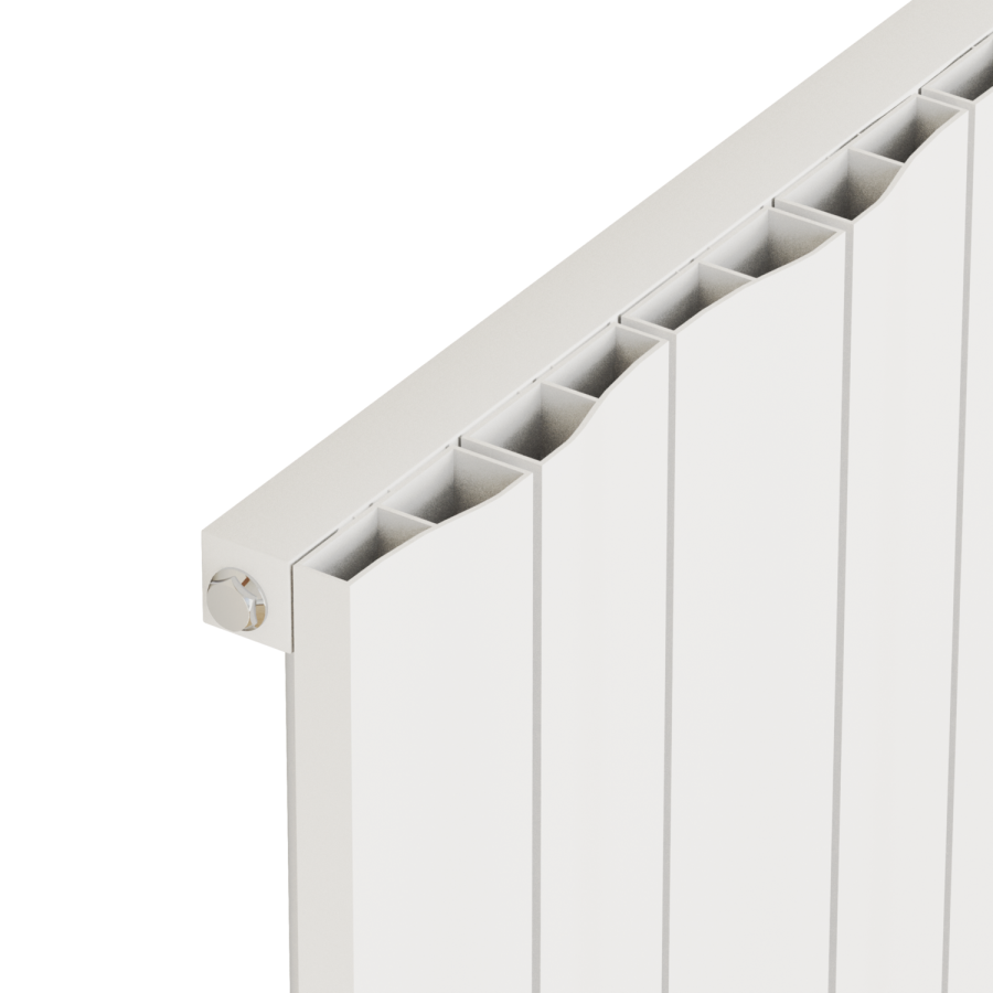 Eco Vivante White Vertical Wave Designer Aluminium Radiator 1800x374mm Single Panel 3005 BTU