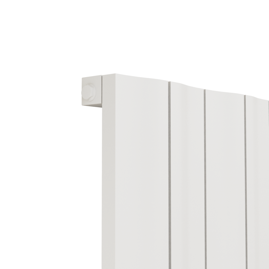 Eco Vivante White Vertical Wave Designer Aluminium Radiator 1800x374mm Single Panel 3005 BTU