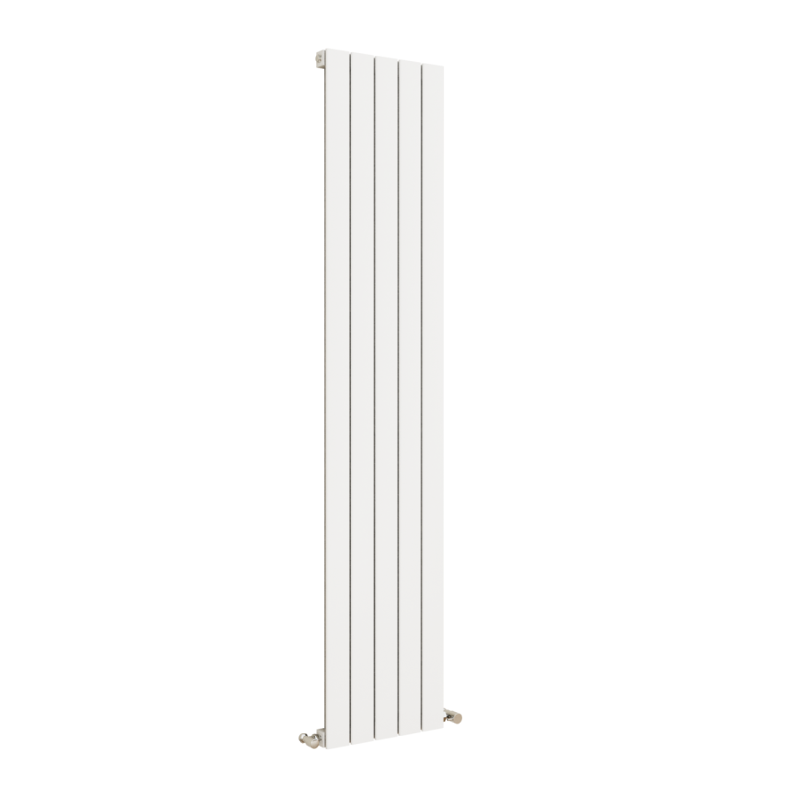 Eco Eleganza White Vertical Flat Designer Aluminium Radiator 1800x375mm Single Panel 2823 BTU