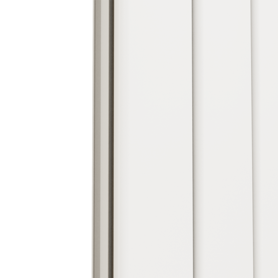 Eco Eleganza White Vertical Flat Designer Aluminium Radiator 1800x375mm Single Panel 2823 BTU