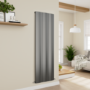 Eco Vivante Anthracite Vertical Wave Designer Aluminium Radiator 1800x565mm Single Panel 4508 BTU