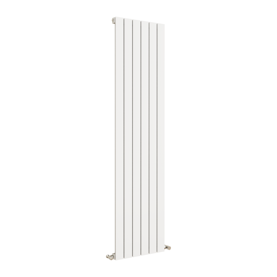 Eco Eleganza White Vertical Flat Designer Aluminium Radiator 1800x450mm Single Panel 3388 BTU