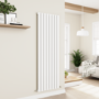 Eco Eleganza White Vertical Flat Designer Aluminium Radiator 1800x600mm Single Panel 4517 BTU