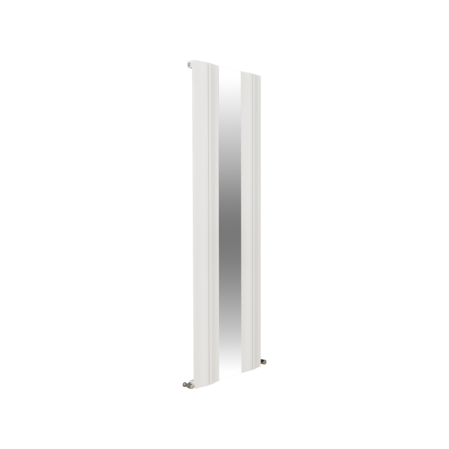 Eco Specchio White Vertical Wave Mirror Designer Aluminium Radiator 1800x550mm Single Panel 3387 BTU