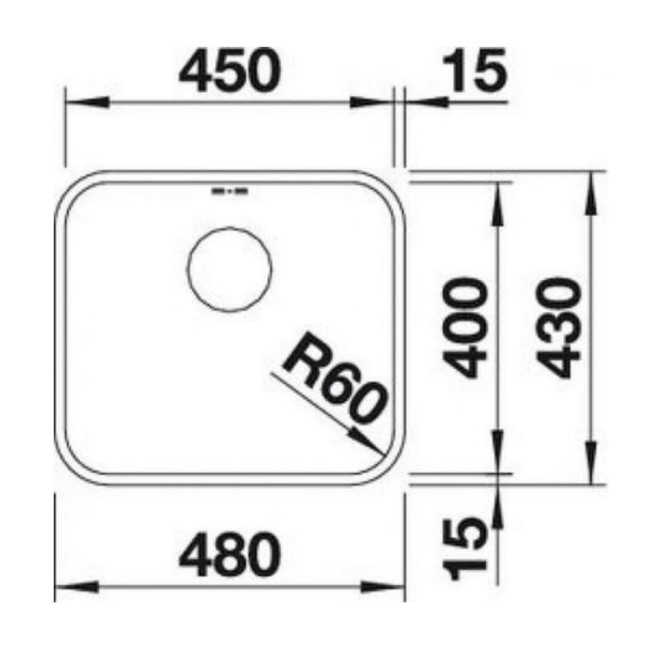 Single Bowl Undermount Chrome Stainless Steel Kitchen Sink -  Blanco Supra 450-U