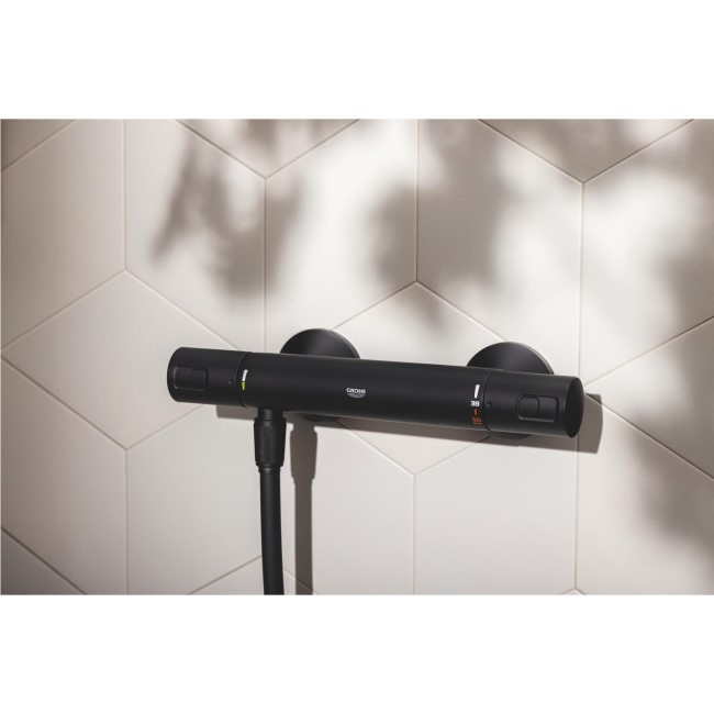 Grohe Precision Start Thermostatic Shower Mixer Bar Valve - Matt Black