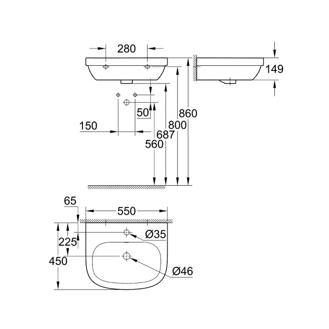 Grohe Euro Rimless Compact Wall Hung Toilet and Basin Suite