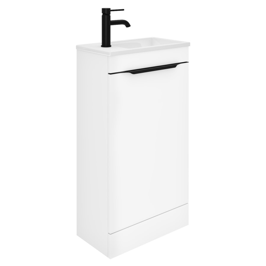 Grade A2 - 460mm White Cloakroom Freestanding Vanity Unit with Basin - Sion