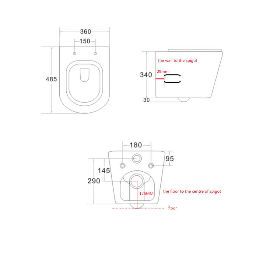 Matt Black Wall Hung Rimless Toilet with Soft Close Seat Black Glass Sensor Pneumatic Flush Plate 820mm Frame & Cistern - Verona