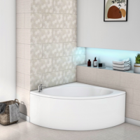 Grade A1 - Aubin Corner Bath with Bath Panel - 1350mm x 1350mm