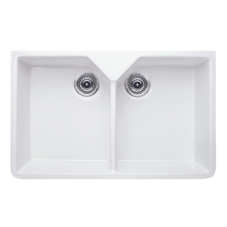 Double Bowl White Ceramic Belfast / Butler Kitchen Sink - Taylor & Moore Ada