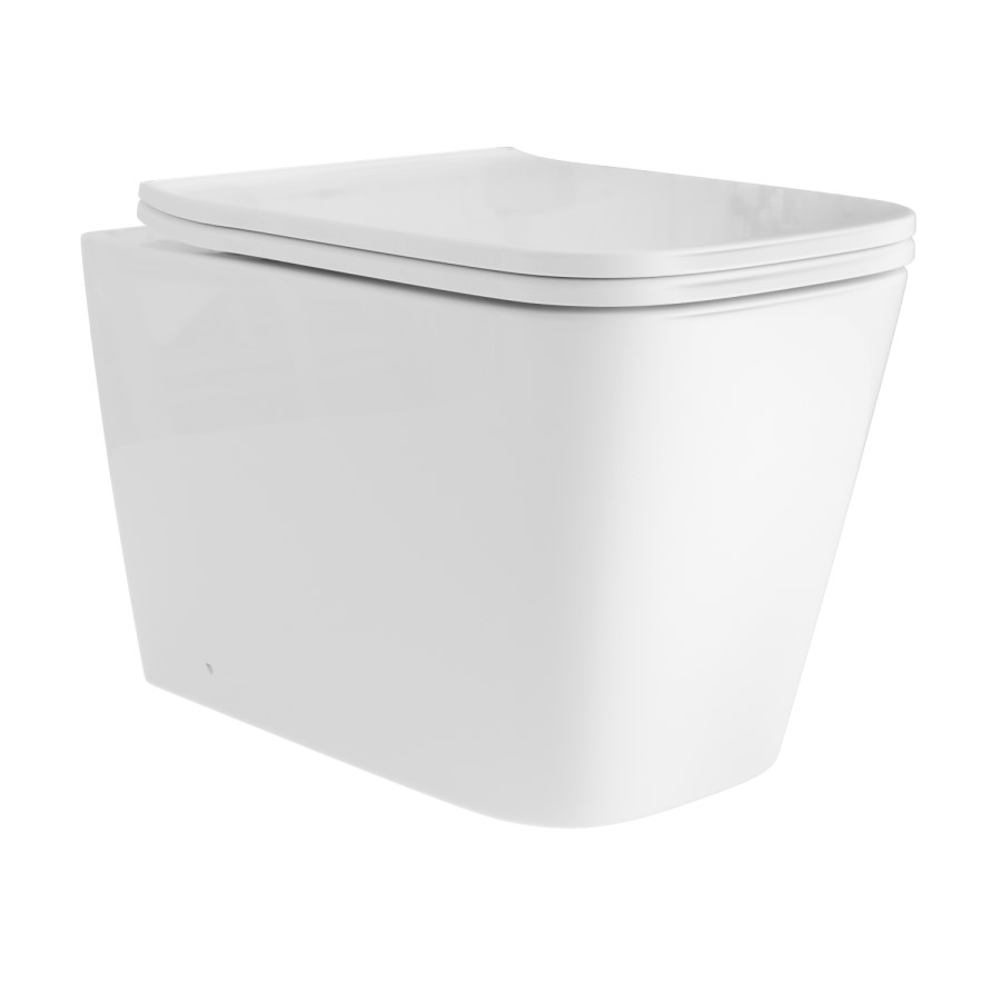 Albi Wall Hung Toilet 1160mm Mechanical WC Frame & Cistern & Black Mechanical Flush Plate