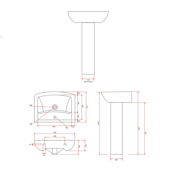 Chrome Freestanding Left Hand Shower Bath Suite with Toilet and Basin - Amaro