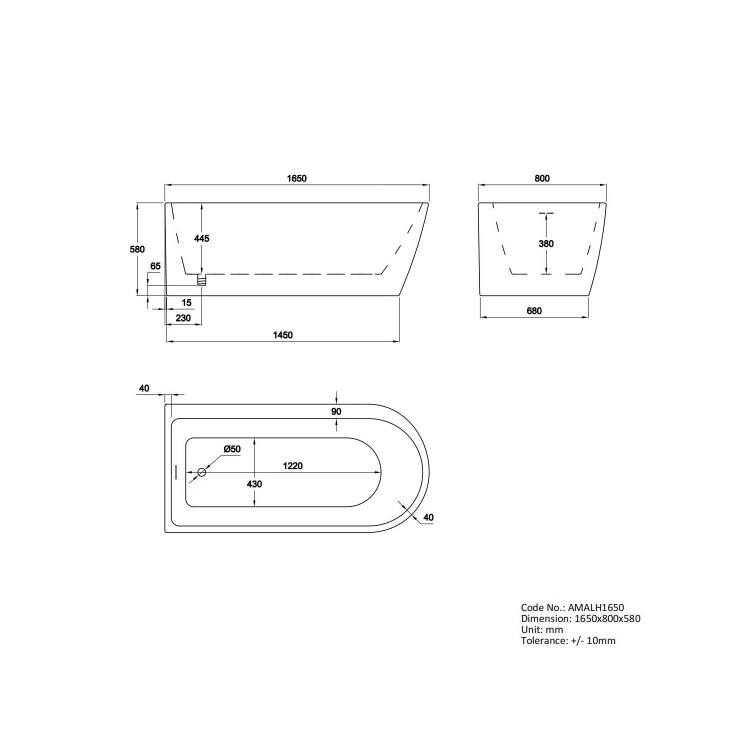 Chrome Freestanding Left Hand Shower Bath Suite with Toilet and Basin - Amaro