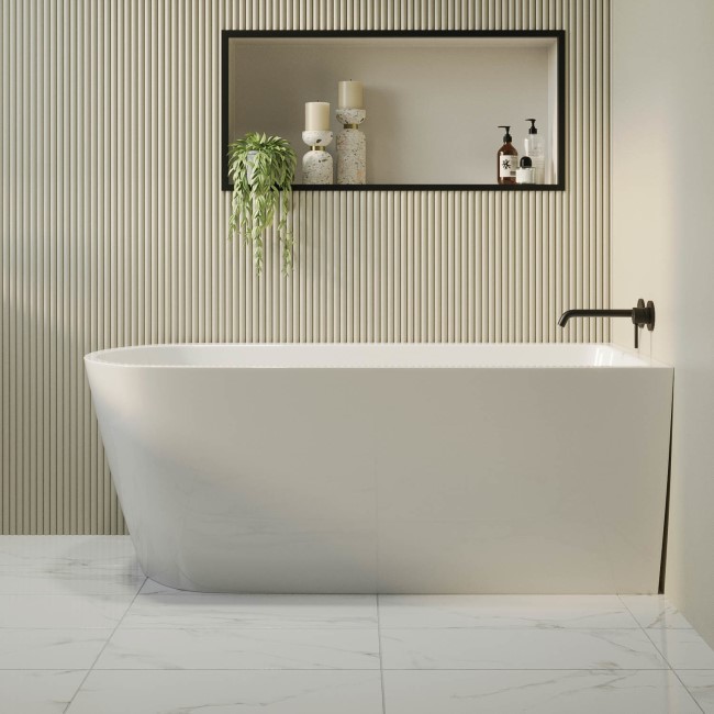 Freestanding Single Ended Right Hand Corner Bath 1500 x 800mm - Amaro