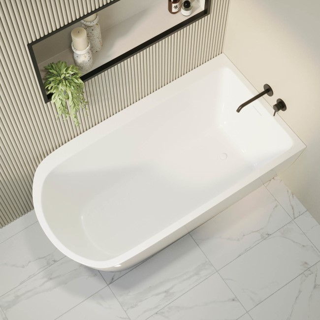 Freestanding Single Ended Right Hand Corner Bath 1500 x 800mm - Amaro