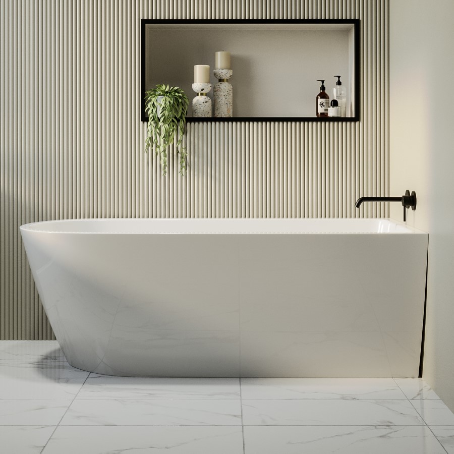 GRADE A2 - Freestanding Single Ended Right Hand Corner Bath 1650 x 800mm - Amaro